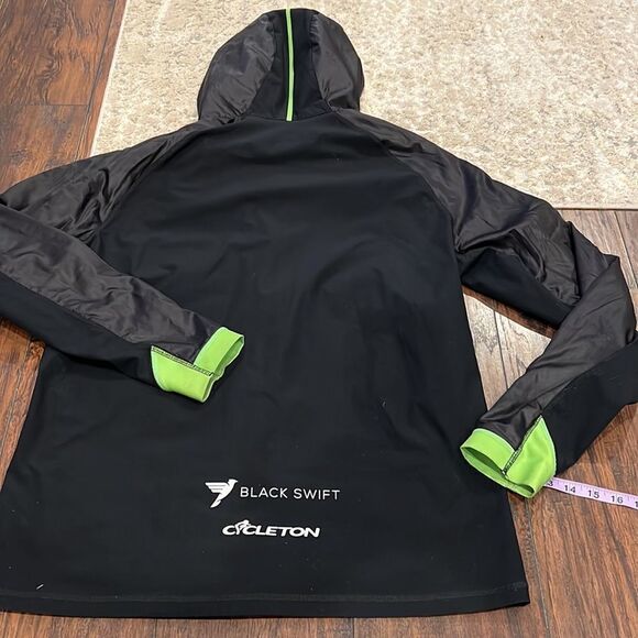 Cuore
cycling running light weight hoodie jacket GUC size L black lime green - Picture 8 of 8